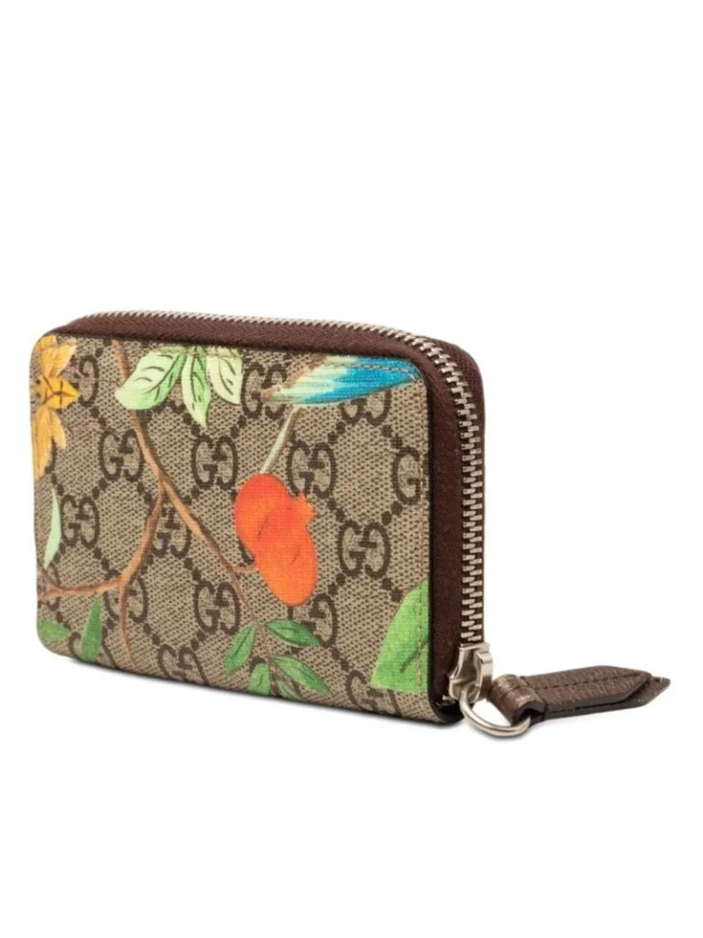 ★SOLD★ Gucci GG Supreme Tian Zip Around Coin Purse Beige Brown Leather - Picture 2 of 6
